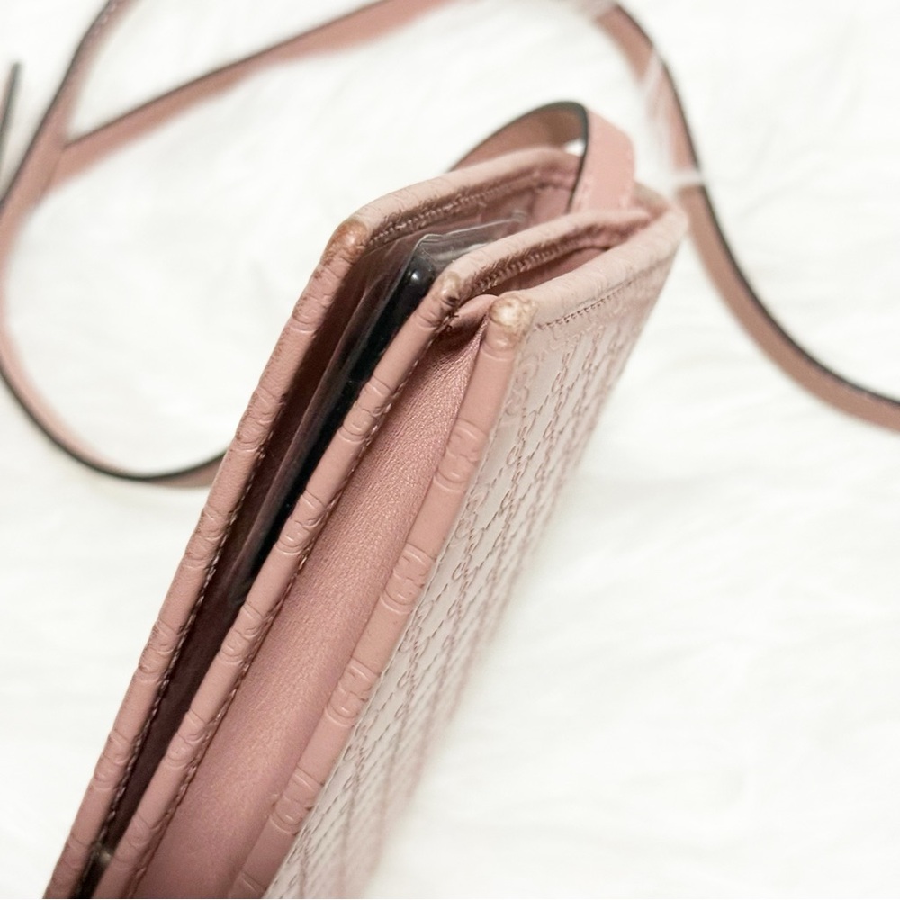 Gucci Micro GG Guccissima Pink Leather Crossbody / Wallet (GUC) - Picture 5 of 16